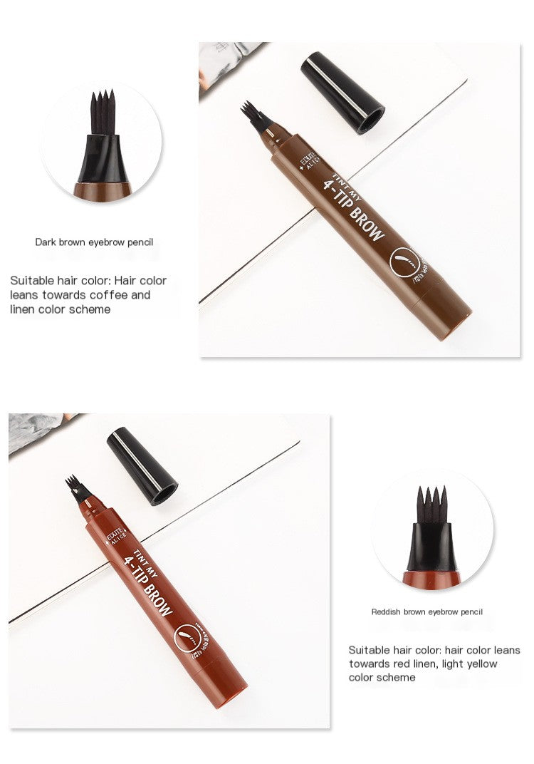 Four-Pronged Eyebrow Pencil – Waterproof, Sweat-Proof, Long-Lasting Precision Brow Pen