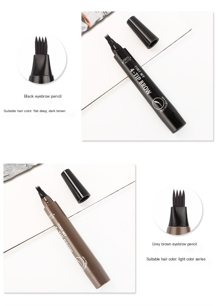 Four-Pronged Eyebrow Pencil – Waterproof, Sweat-Proof, Long-Lasting Precision Brow Pen