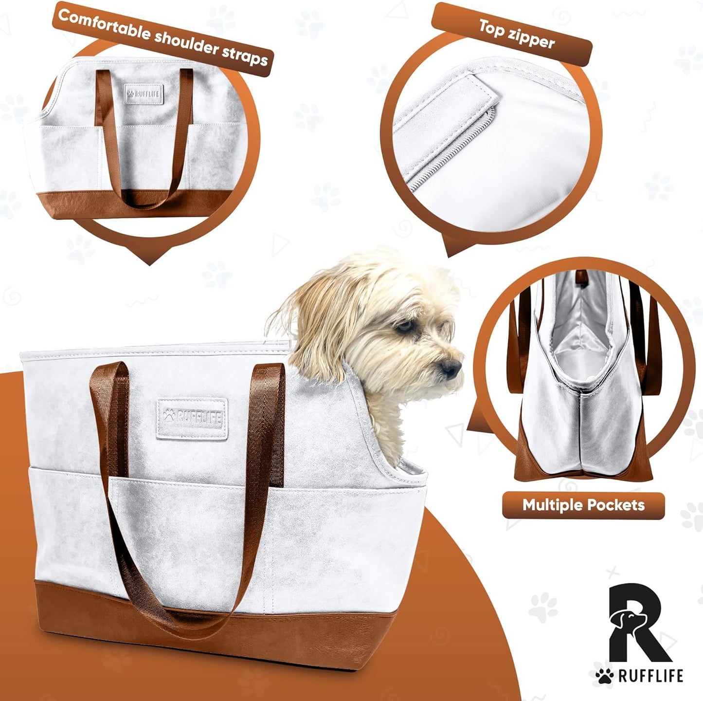 Faux Leather Small Dog Carrier – Hands-Free Pet Tote for Travel and Everyday Outings