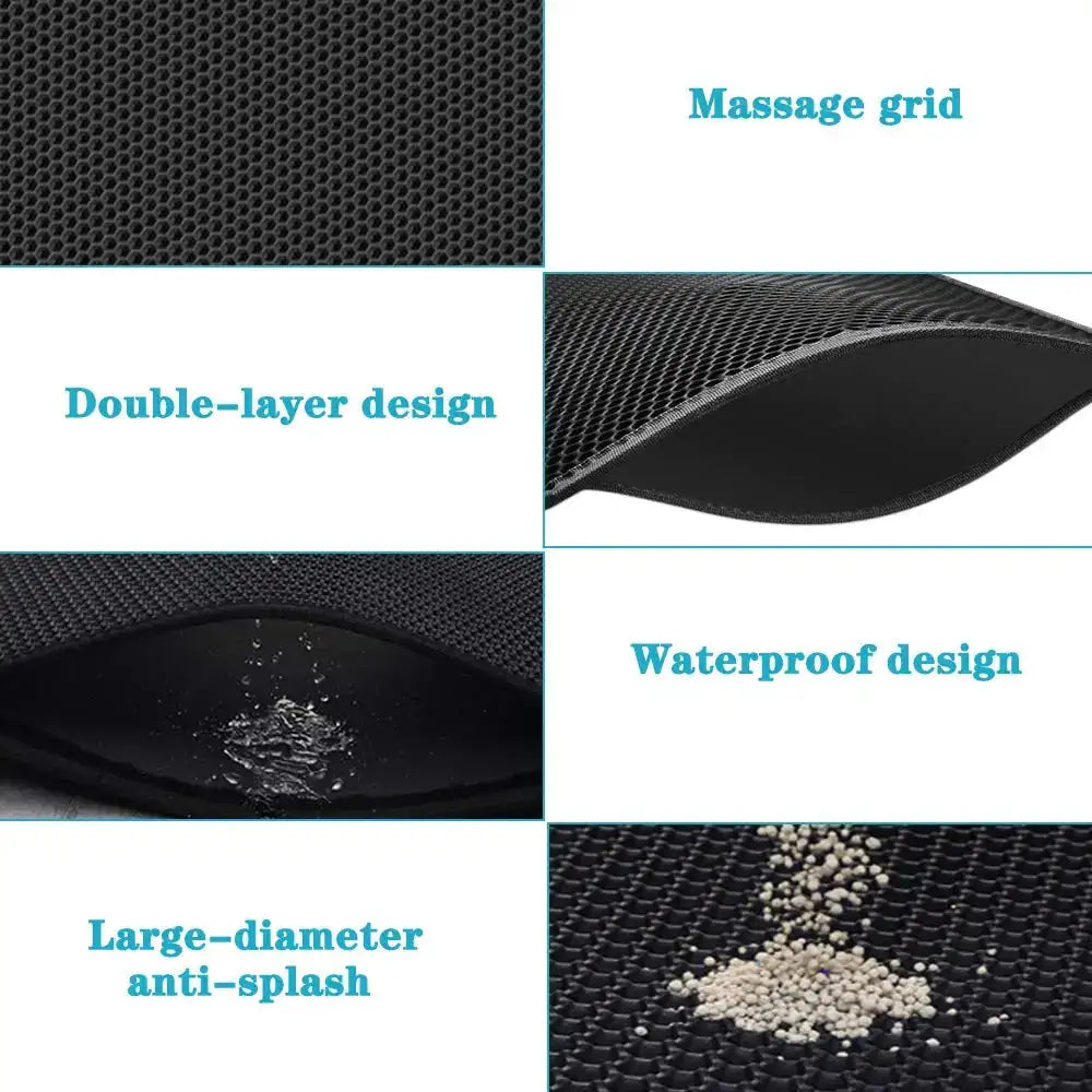 Double Layer Cat Litter Mat – EVA Waterproof Mat with Litter Trap Design