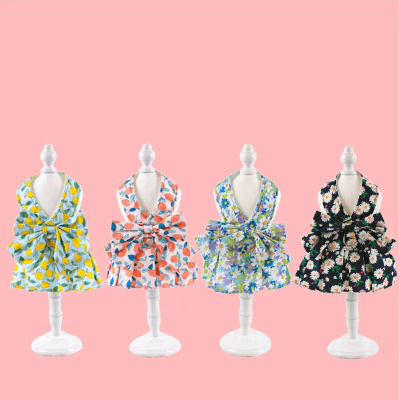 Dog Thin Princess Dress – Lightweight Summer Dog Dress with Traction Rope Design (XS to L Sizes, 3–12 lbs)