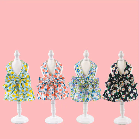 Dog Thin Princess Dress – Lightweight Summer Dog Dress with Traction Rope Design (XS to L Sizes, 3–12 lbs)