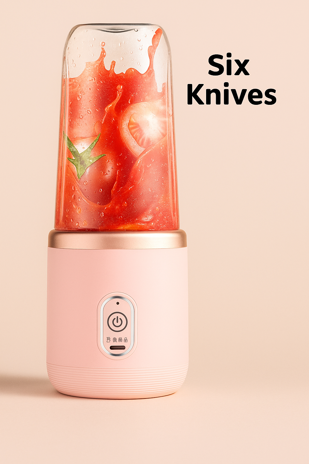 Portable USB Rechargeable Blender – 6-Blade Power for Smoothies, Juices & More