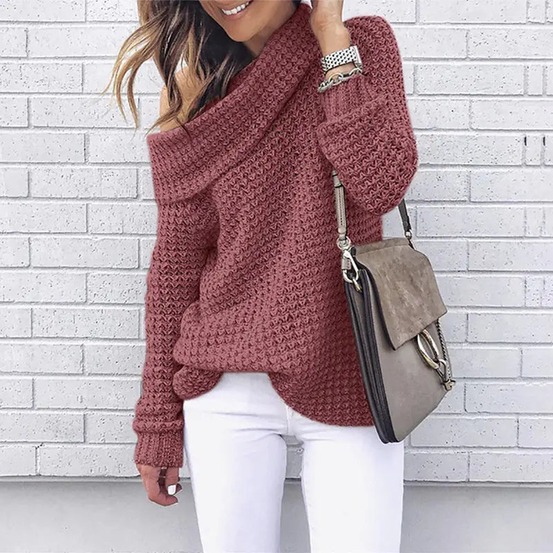 Luxurious Knitted Sweater – Loose Fit, Medium Thickness, Long Sleeves (S–XL)