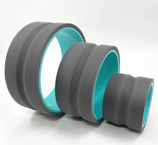 3-Piece Yoga Wheel Set – Grid Pattern Fitness & Massage Wheels – Small, Medium & Large for Back Stretching, Balance, and Flexibility