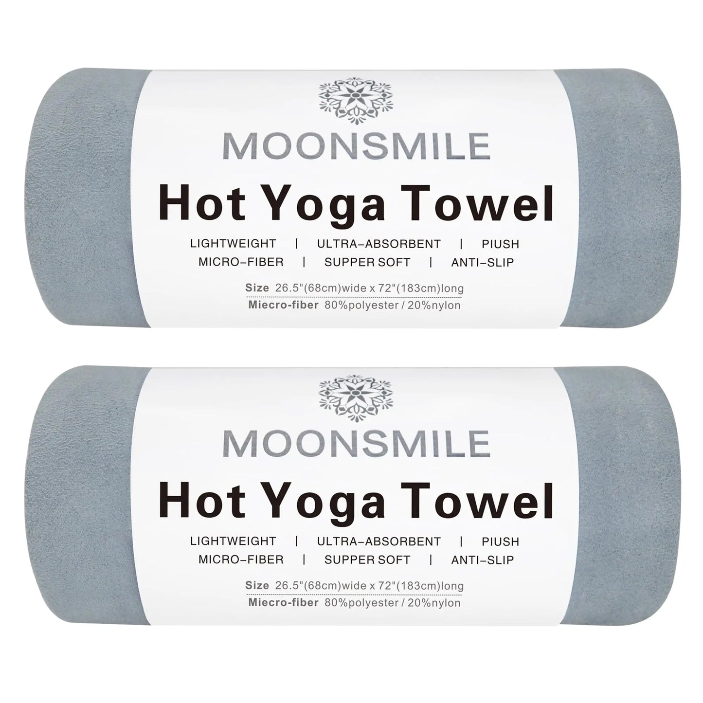 2-Pack Hot Yoga Mat Towels – Soft Suede Microfiber, Non-Slip, Ultra-Absorbent Towels for Hot Yoga, Pilates & Workouts