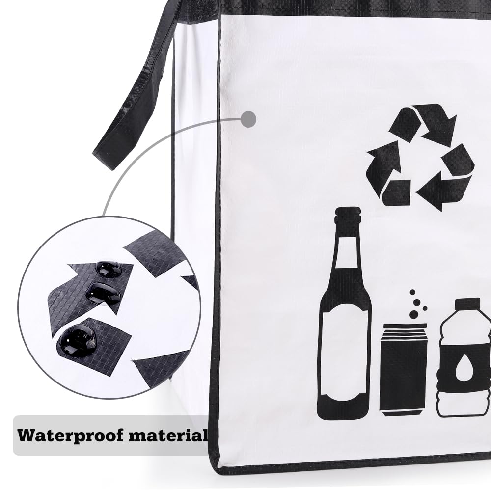 Recycle Waste Bin Bags – Waterproof Kitchen & Home Trash Organizer (Set of 2, Cream & White)