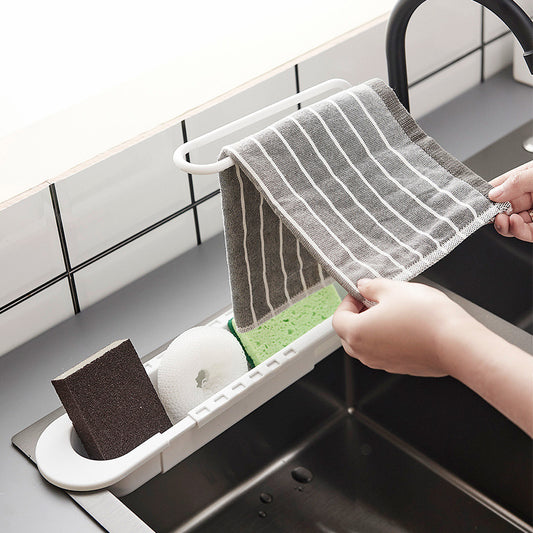 Retractable Sink Drain Rack Filter – Adjustable Kitchen Organizer for Washing & Draining