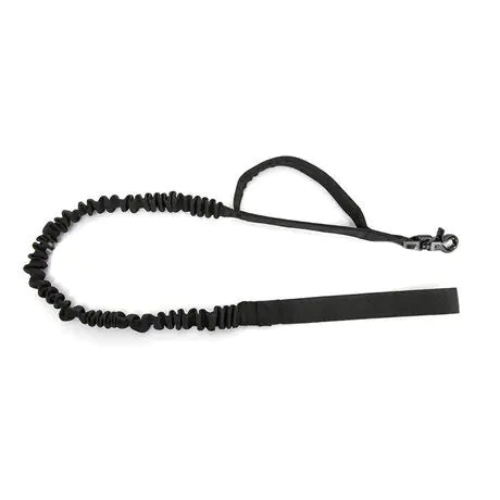 Tactical telescopic dog leash and collar set for training and outdoor walks. Adjustable length, durable build. Sizes M–XL for dogs 28–90 lbs.