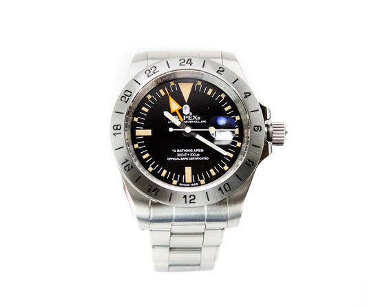 BAPEX Classic Type 6 Bracelet Watch (Silver/Black)
