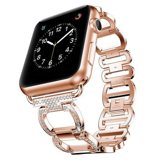Elevate Your Apple Watch with Our Luxury Metal Diamond Bracelet