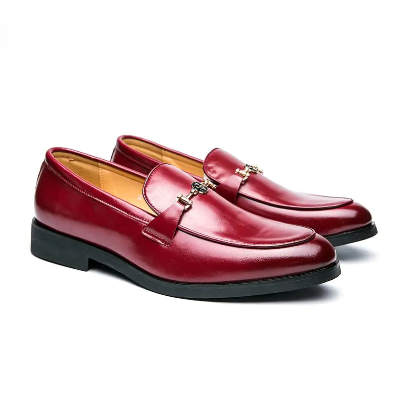 Men’s Classic Metal Chain Loafers – Timeless Sophistication &amp; Comfort