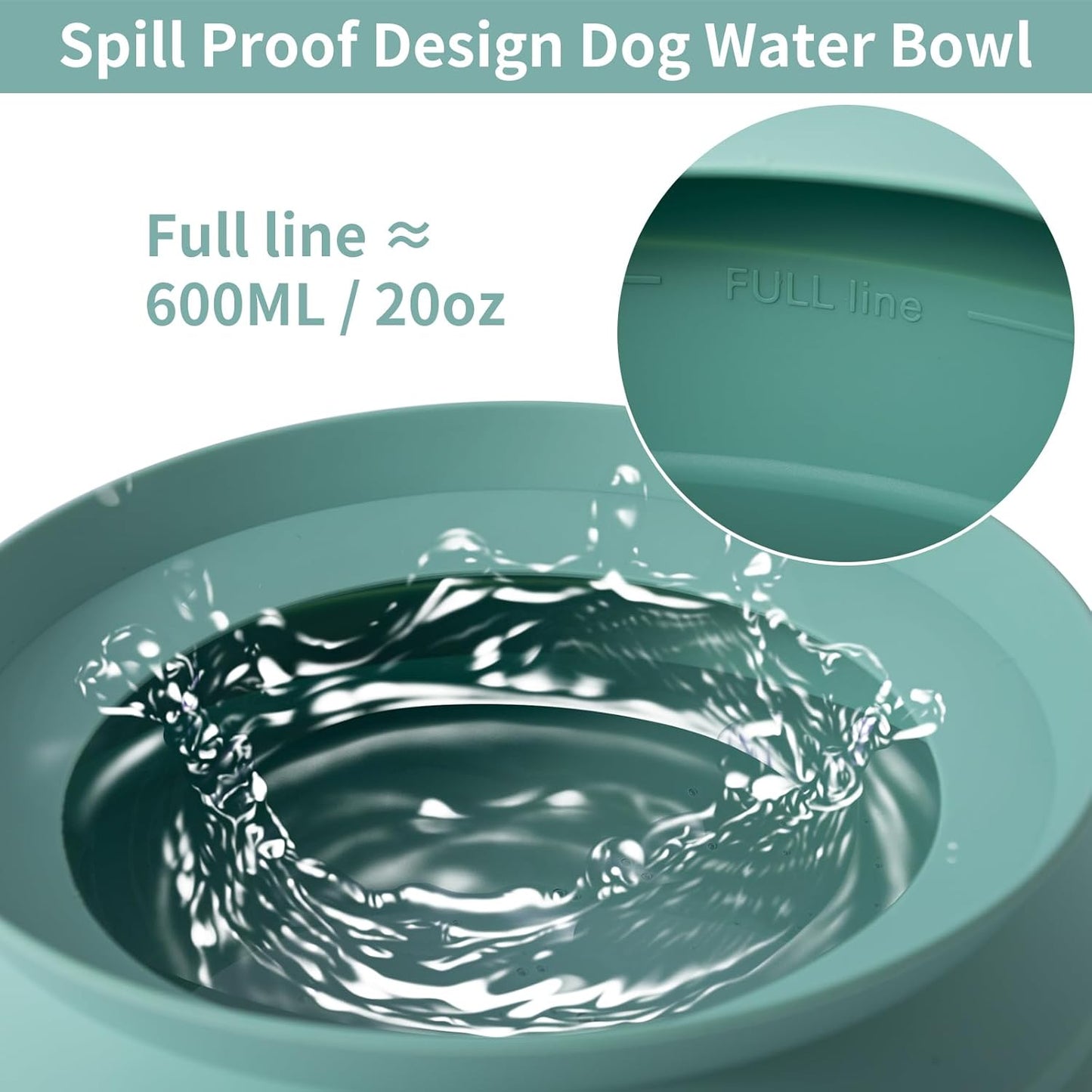 Collapsible Spill-Proof Dog Water Bowl for Cars, Travel, Camping, Hikes, and RV Use