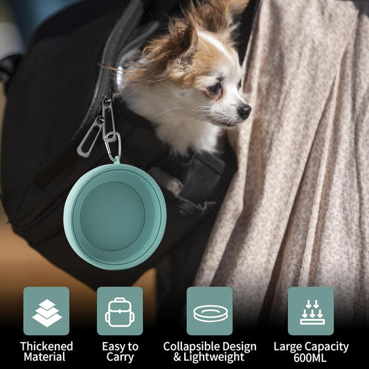 Collapsible Spill-Proof Dog Water Bowl for Cars, Travel, Camping, Hikes, and RV Use