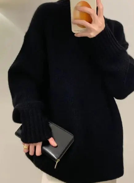 European Round Neck 100% Cashmere Sweater – Affordable Luxury, Timeless Comfort