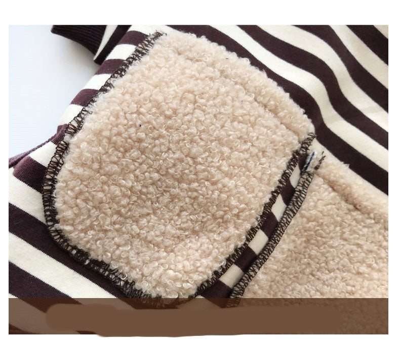 Striped Padded Sweater for Pet and Owner – Four-Legged Cozy Twinning Style (S–3XL Pet Sizes + One Size Adult Fit)
