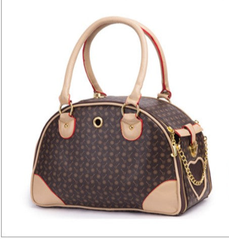 Deluxe PU Leather Pet Carrier – Stylish Travel Bag in 2 Sizes for Small Dogs & Cats