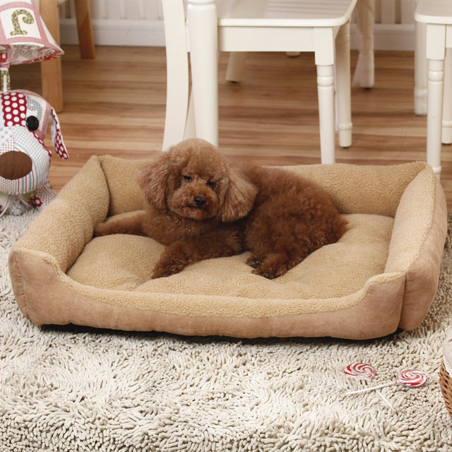 Teddy Golden Retriever Bed – Soft Plush Pet Nest in Cashmere Colors
