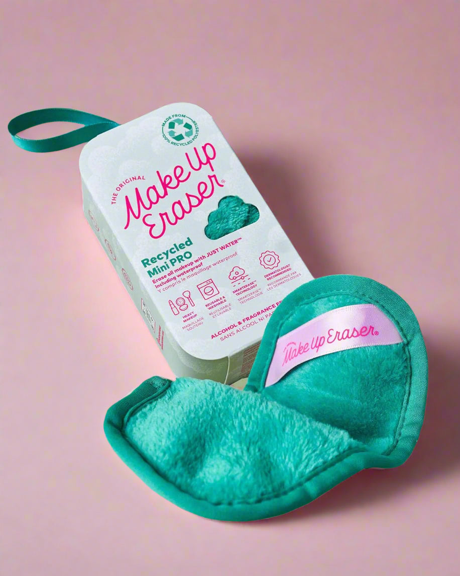 The Original MakeUp Eraser 100% Recycled Mini PRO Erase All Makeup With Just Water Including Waterproof Mascara Eyeliner Foundation Lipstick Sunscreen and More! (Green)