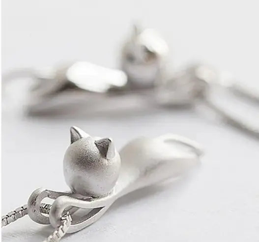 925 Sterling Silver Cat Necklace & Pendant – Elegant Jewelry for Cat Lovers