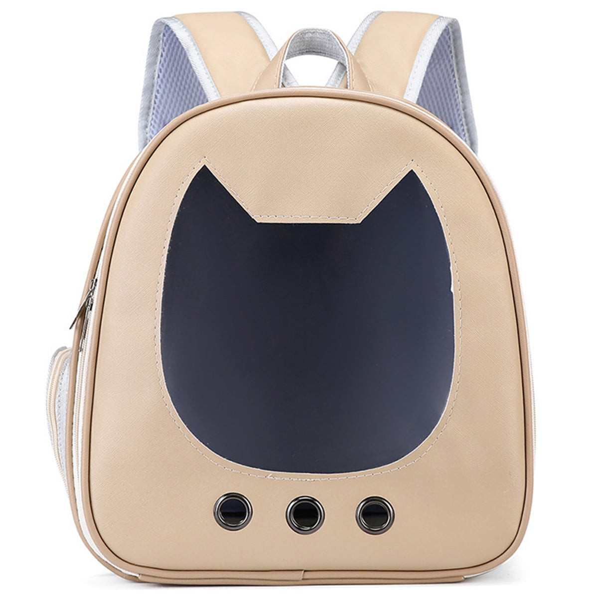 PU Portable Cat Carrier Backpack – Transparent Travel Bag for Small Dogs & Cats