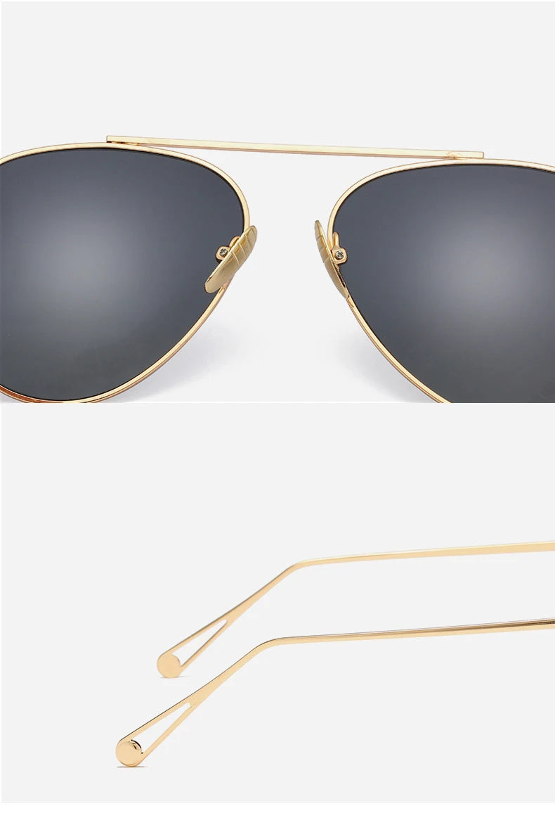 Aviator-Style HD Polarized Sunglasses – Lightweight Metal Frame with UV400 Protection