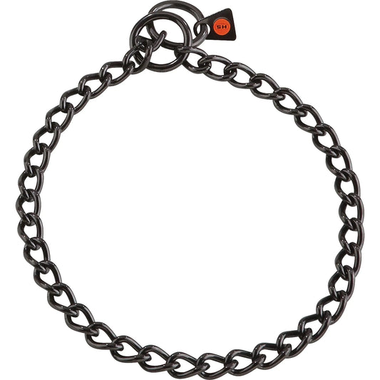 Herm Sprenger Black Stainless Steel Choke Dog Training Collar – 3mm Slip Chain for Effective No-Pull Training