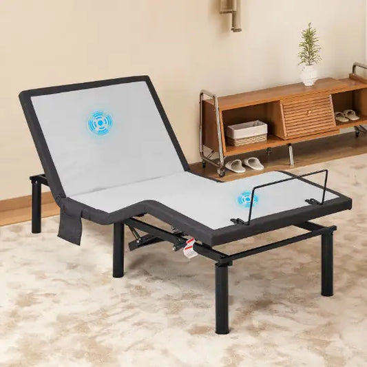 Ergonomic Twin XL Adjustable Bed Frame – Head & Foot Incline, Zero Gravity Mode, Wireless Remote, Massage, Under-Bed Nightlight & USB Ports – Grey