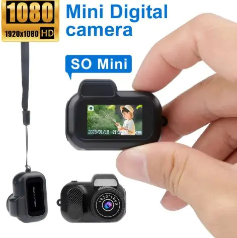 Keychain Mini Pixel Camera – Portable 1080P HD Camcorder with Loop Recording & Display Screen (200mAh Battery, SD Card Support)