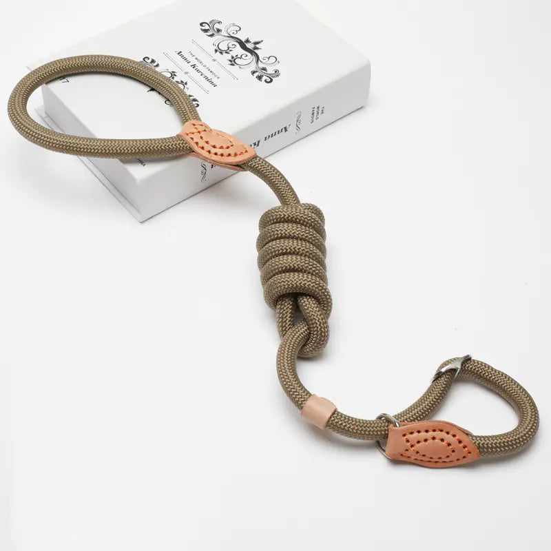 Slip Lead Training Dog Leash – Adjustable Rope Leash for Dogs (S to XXL)
