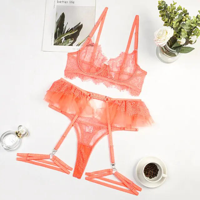 Transparent Lace Lingerie Set – Elegance, Comfort, and Allure