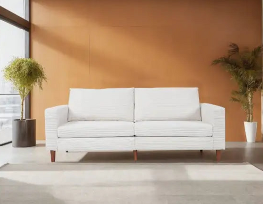 Beige Linen Sofa – Timeless Comfort in a Compact Modern Design