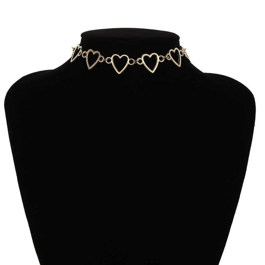 Hallow Heart Choker Necklace