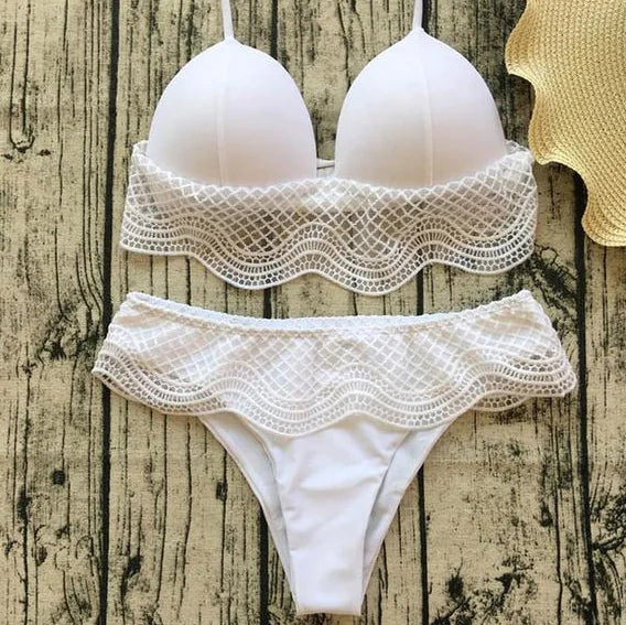 Lace Swimwear Collection – Elegant Beachwear in High & Low Waist Styles (Sizes S–XL)