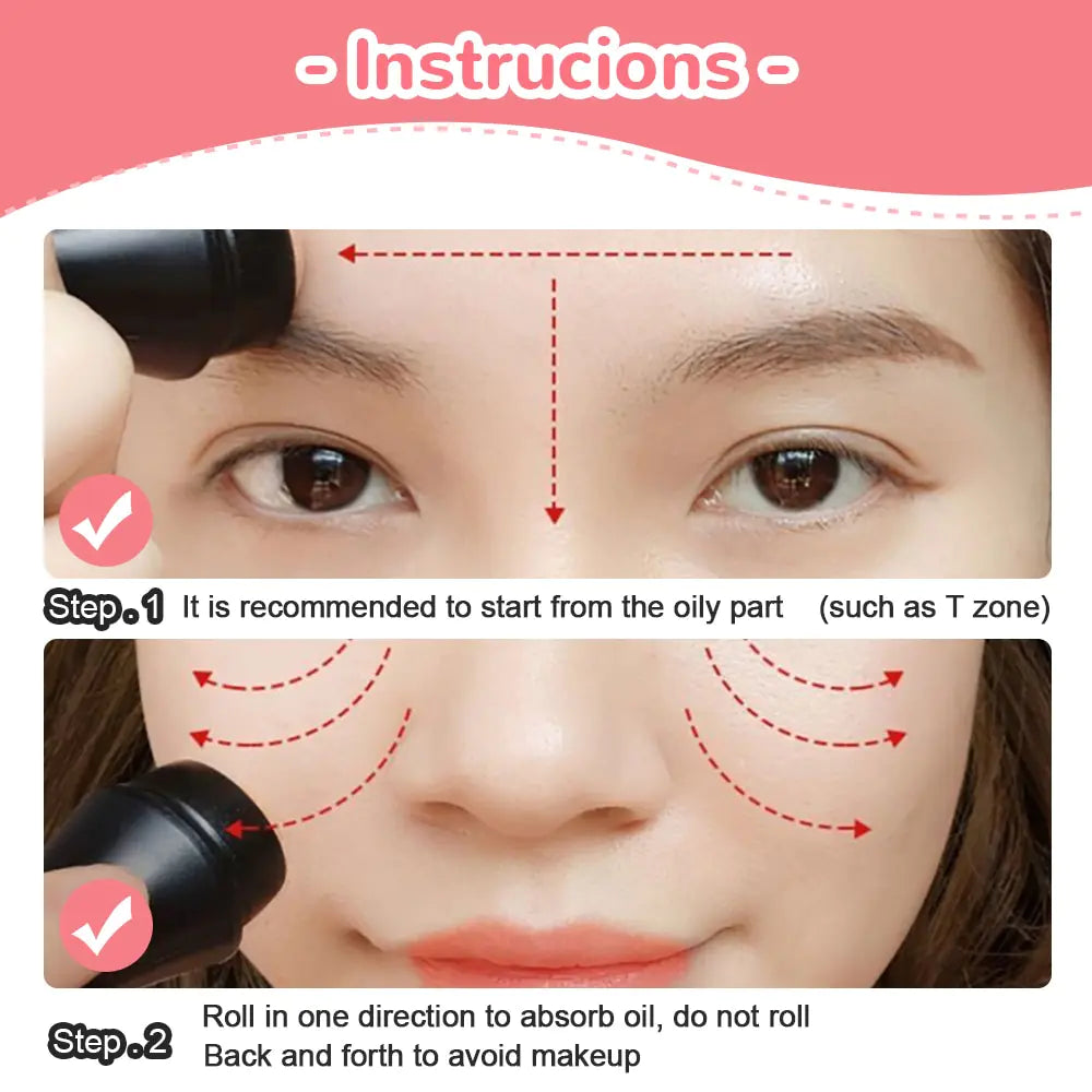 Volcanic Face Oil Absorption Roller – Natural Matte Finish, Anytime, Anywhere