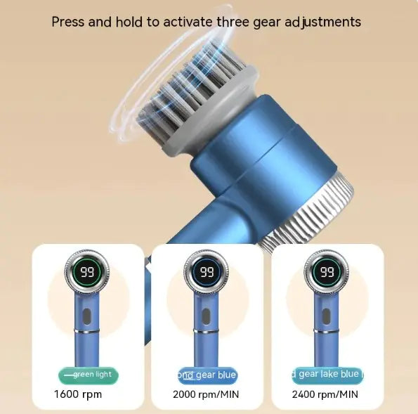 Portable Multifunctional Electric Brush – 5-in-1 Cleaning Power with LED Display (Compact, Rechargeable, Easy-to-Use)