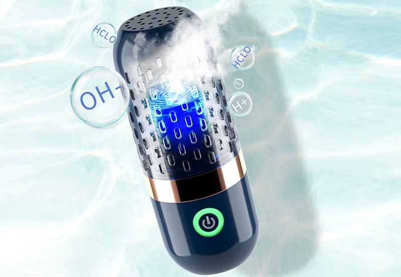 Wireless Capsule Fruit and Vegetable Cleaning Purifier – Portable Residue Remover with 3000mAh Battery (Blue)