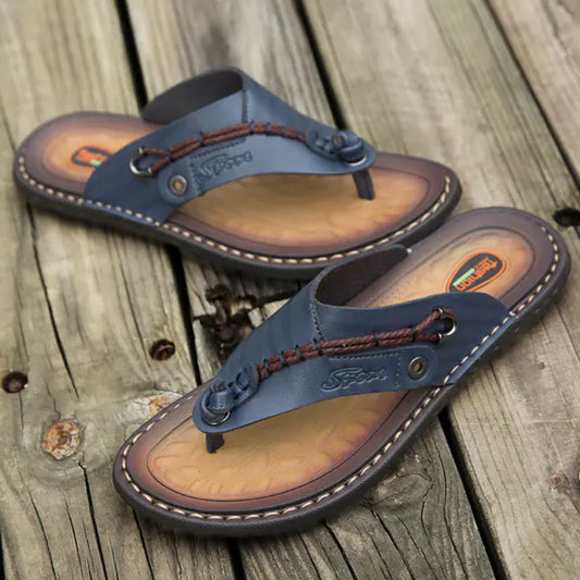 Handmade Leather Flip-Flops – Breathable, Durable, and Perfect for Outdoor Comfort