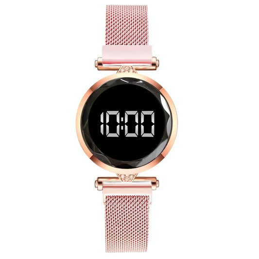 Rose Gold Magnetic Bracelet Watch - Elegant Timepiece Meets Stylish Bracelet