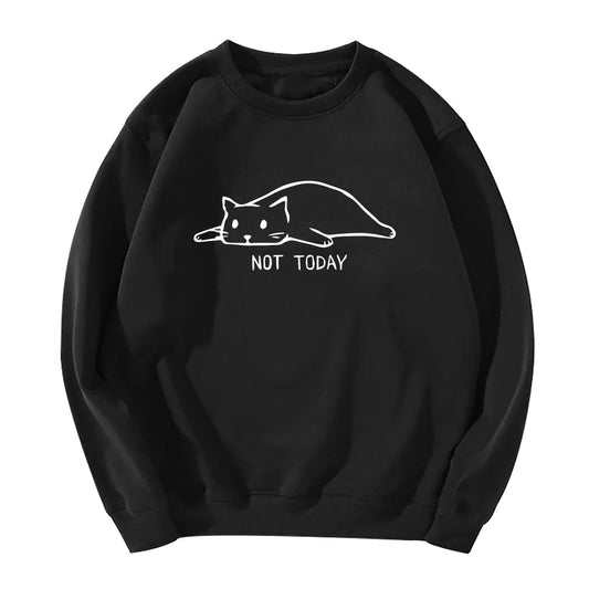 Cat Print Sweatshirt – Cozy Cotton Comfort with Feline Flair (Sizes S–3XL)