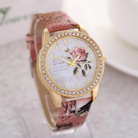 Floral Cubic Zirconia Watch: A Timeless Blend of Elegance and Sparkle