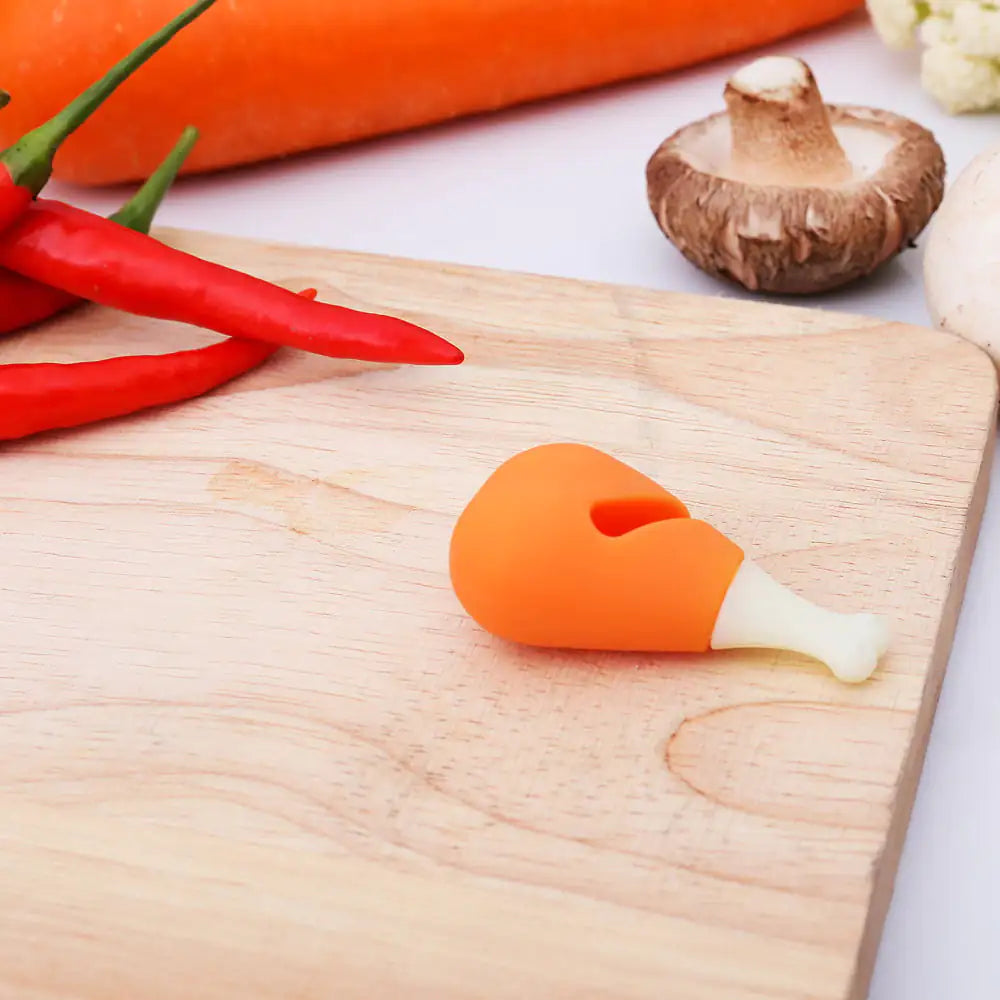 Creative Chicken Drumstick Shape Pot Lid Spill Preventer – Heat Resistant Silicone Kitchen Tool
