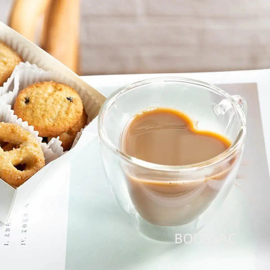 Heart-Shaped Double Wall Tea Coffee Mug