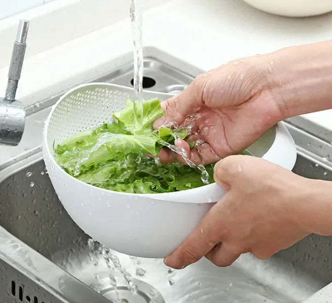 Plastic Fruit and Vegetable Draining Basket – Modern Simplicity Design (Multi-Color Options)