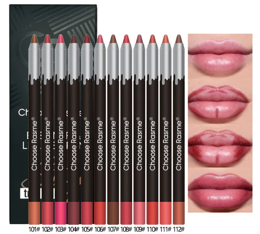 12pcs Long-Lasting Lip Liner Pencil Set