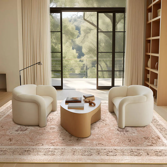 Vintage Collection Area Rug 4x6 - Soft Pink/Beige
