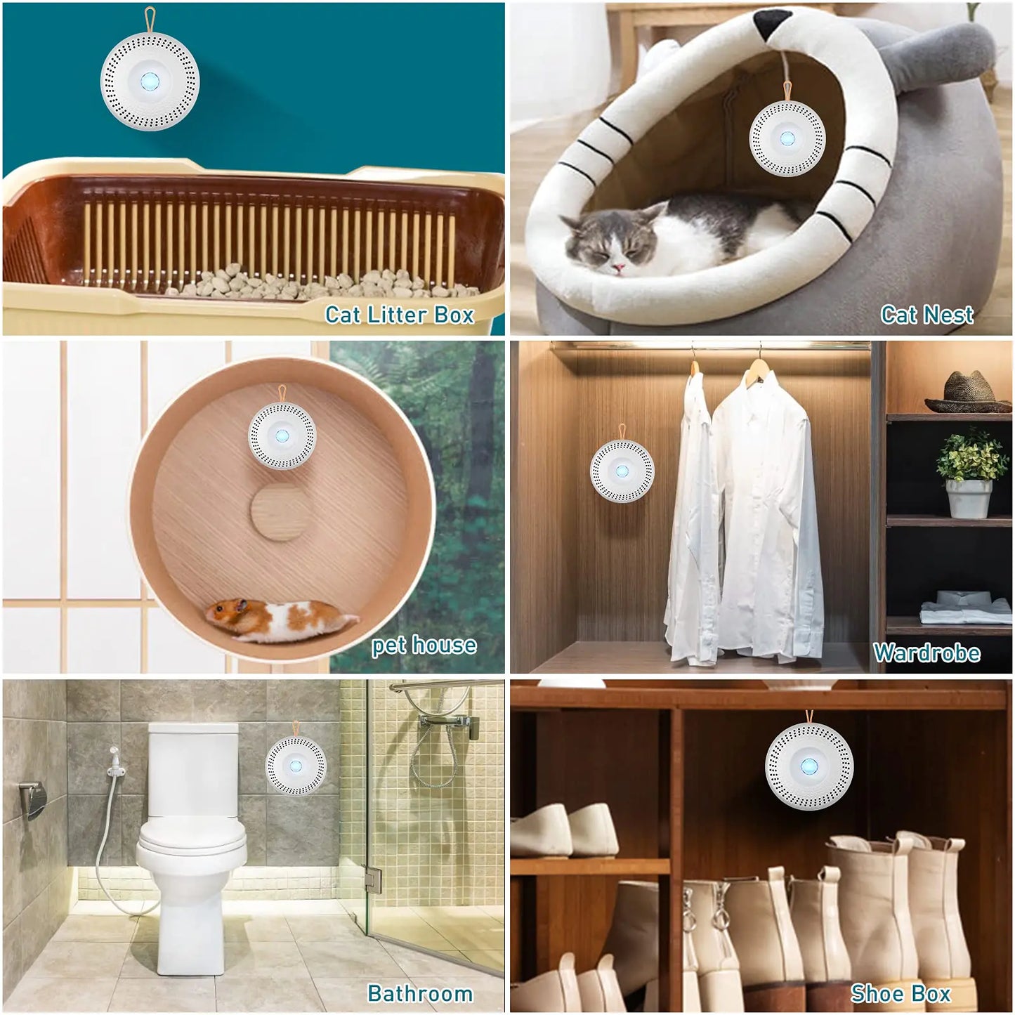 Smart Odor Eliminator for Litter Box – Automatic Deodorizer with Intelligent Sensor &amp; USB Charging