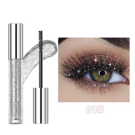 Diamond Glitter Mascara – Sparkling Lash Color in Gold, Silver & Purple (Quick-Dry, Clump-Free Formula)