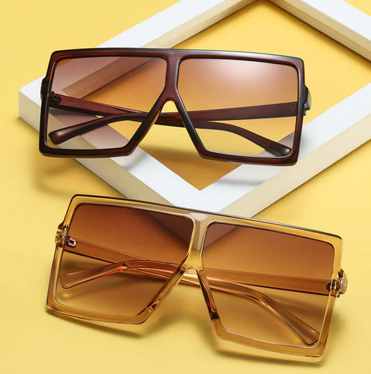 Square Large Frame Sunglasses for Women – Oversized UV Protection Shades with Case & Cloth (7 Color Variants)
