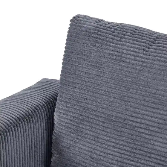 Grey Linen Sofa – Modern Upholstered Sofa for Living Room or Office